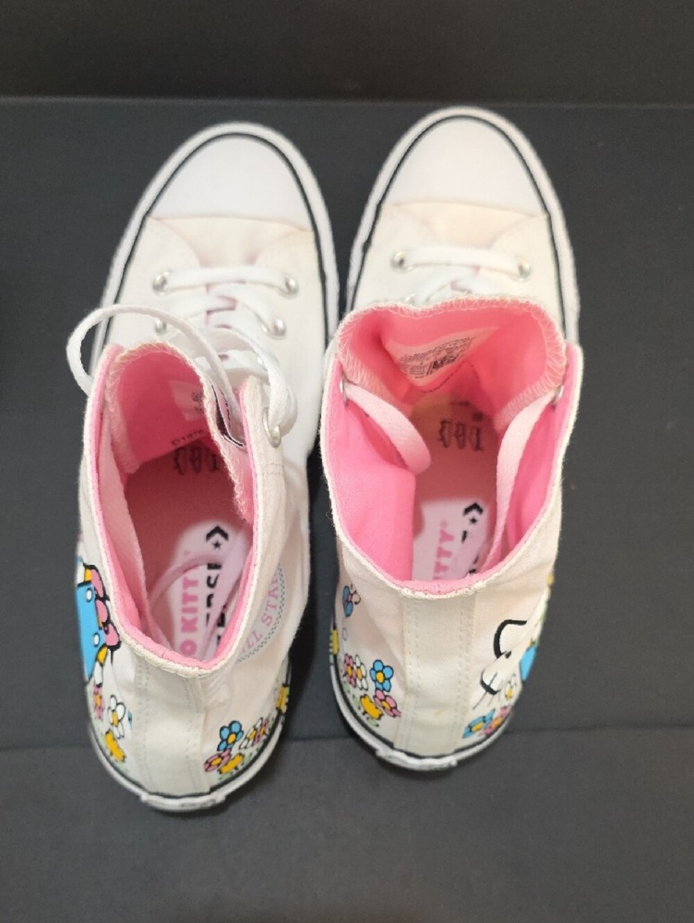 Converse All Star Women's Pink & White Hello Kitty High Top Sneakers Size 9 NWT - Picture 7 of 12